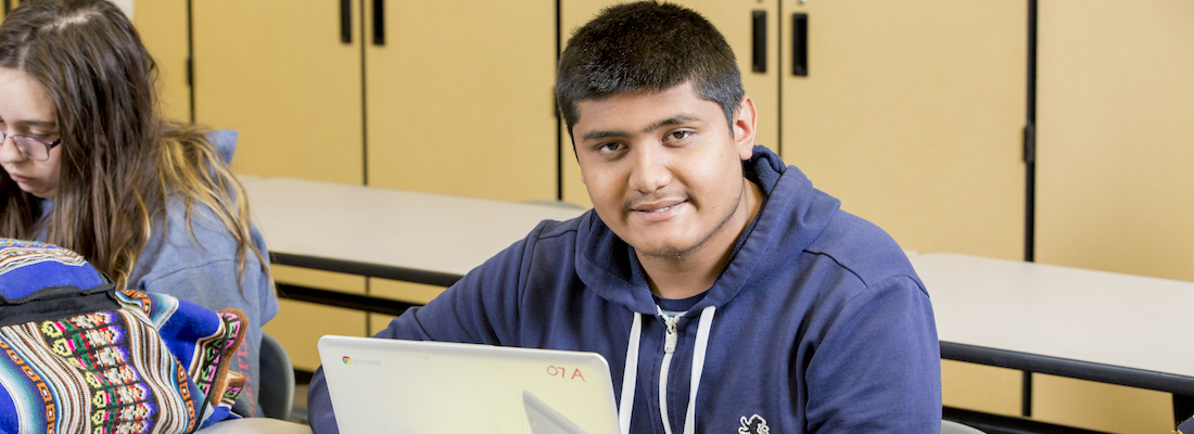 Student on laptop