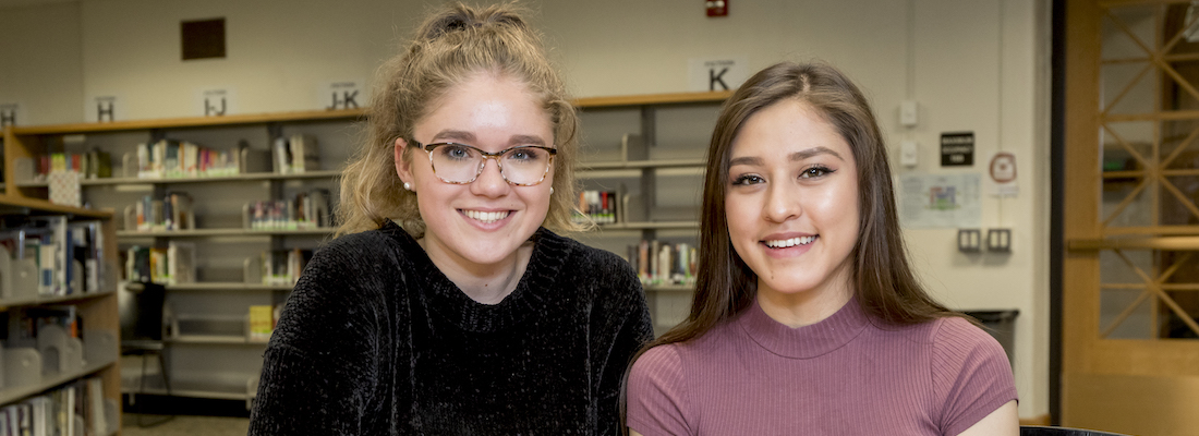 Students in library